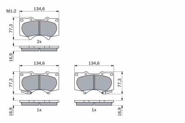 BOSCH Kit pastiglie freno, Freno a disco