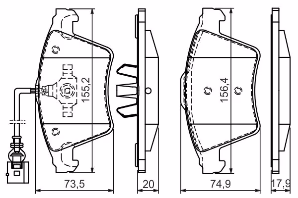 BOSCH Kit pastiglie freno, Freno a disco