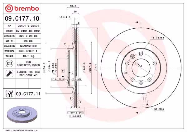 BREMBO Disco freno
