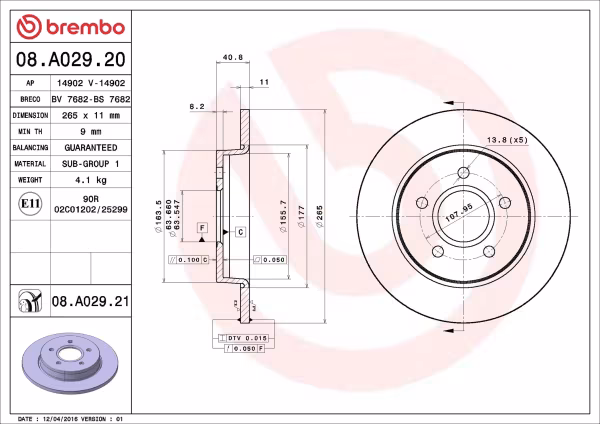 BREMBO Disco freno
