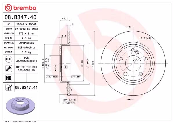 BREMBO Disco freno