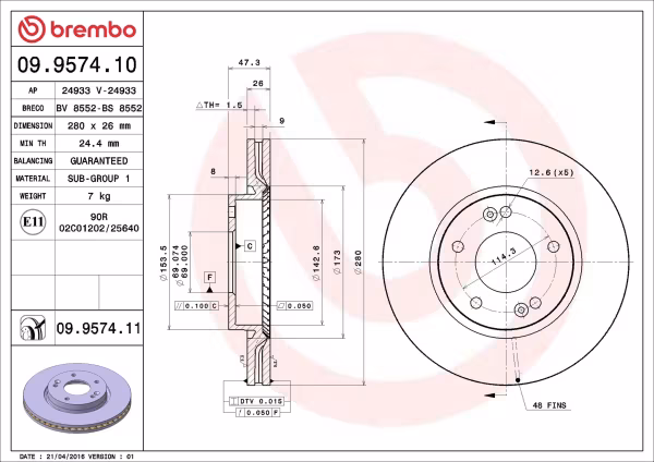 BREMBO Disco freno