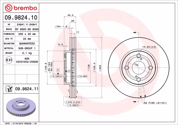 BREMBO Disco freno
