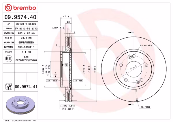 BREMBO Disco freno