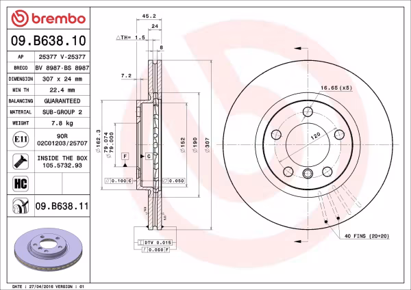 BREMBO Disco freno