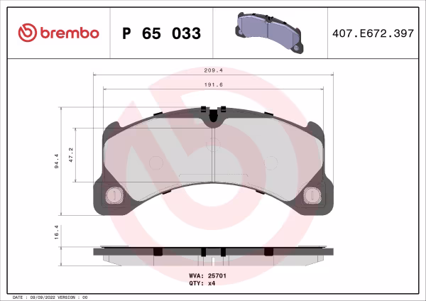 BREMBO Kit pastiglie freno, Freno a disco