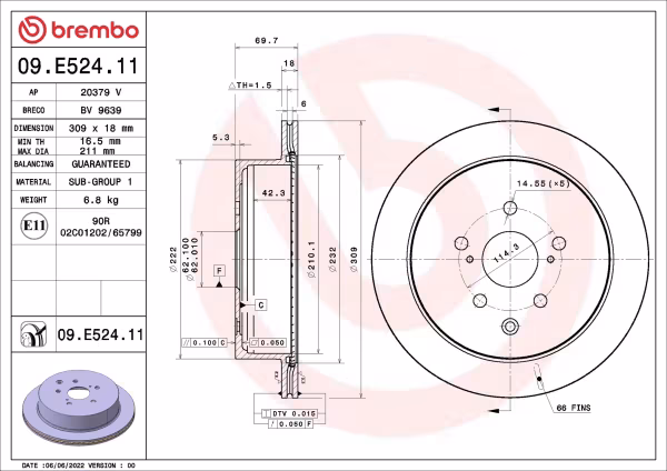 BREMBO Disco freno