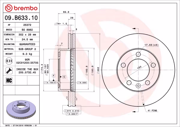 BREMBO Disco freno