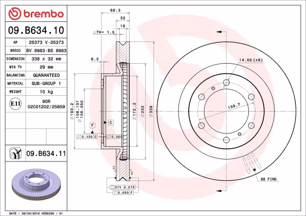 BREMBO Disco freno