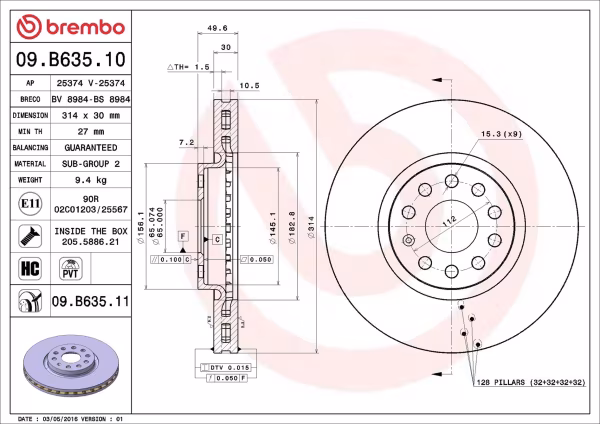 BREMBO Disco freno