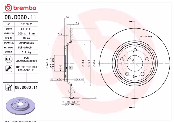BREMBO Disco freno