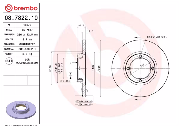 BREMBO Disco freno