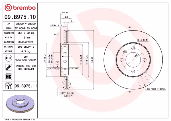 BREMBO Disco freno