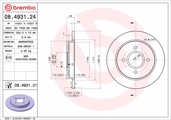 BREMBO Disco freno