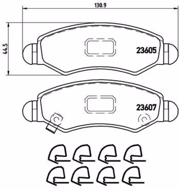 BREMBO Kit pastiglie freno, Freno a disco