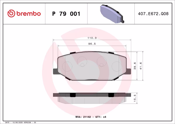 BREMBO Kit pastiglie freno, Freno a disco