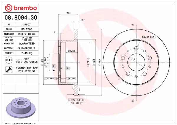 BREMBO Disco freno