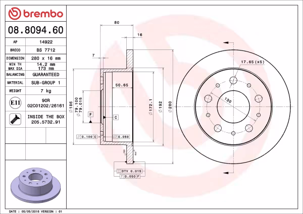 BREMBO Disco freno