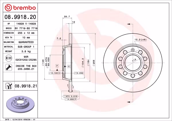 BREMBO Disco freno
