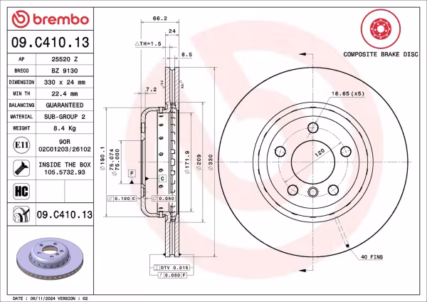 BREMBO Disco freno
