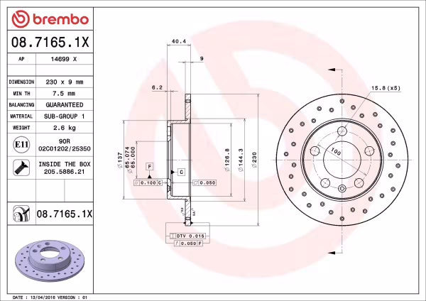 BREMBO Disco freno