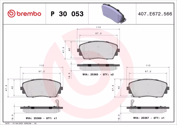 BREMBO Kit pastiglie freno, Freno a disco