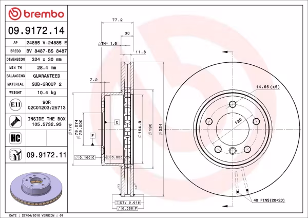 BREMBO Disco freno