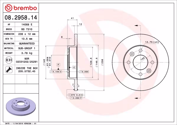 BREMBO Disco freno