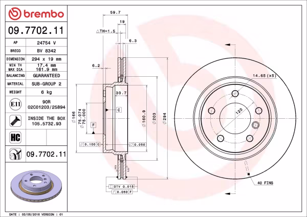 BREMBO Disco freno