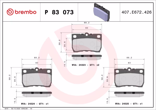 BREMBO Kit pastiglie freno, Freno a disco