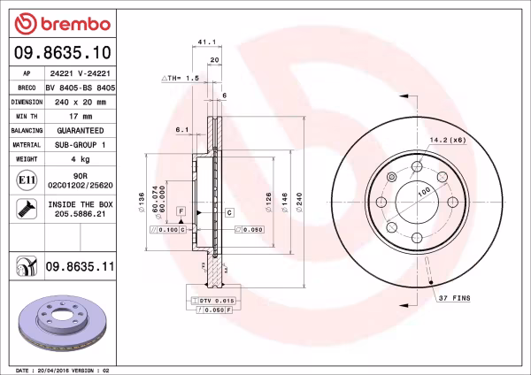 BREMBO Disco freno
