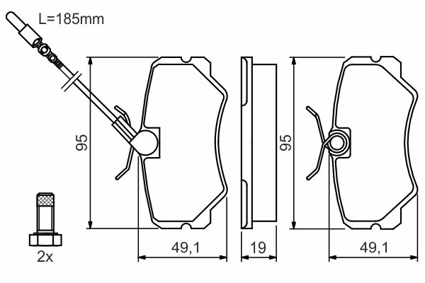 BOSCH Kit pastiglie freno, Freno a disco