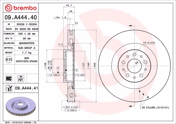 BREMBO Disco freno