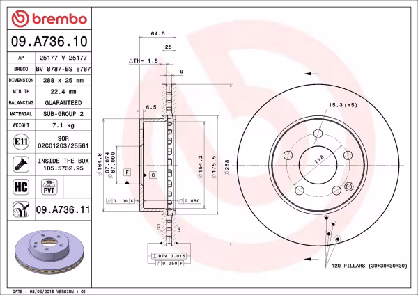 BREMBO Disco freno
