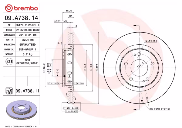 BREMBO Disco freno