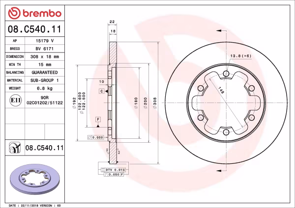BREMBO Disco freno