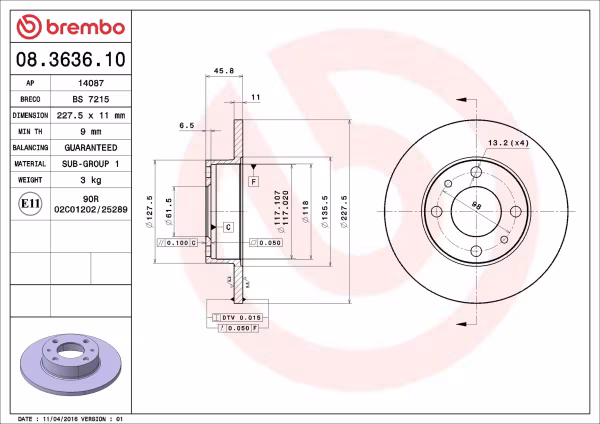 BREMBO Disco freno