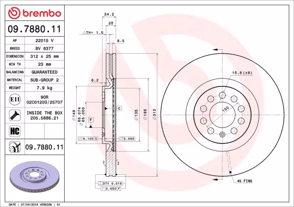 BREMBO Disco freno