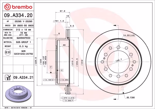 BREMBO Disco freno