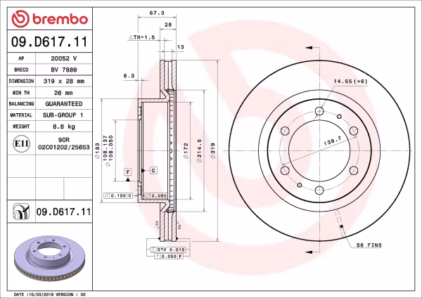 BREMBO Disco freno