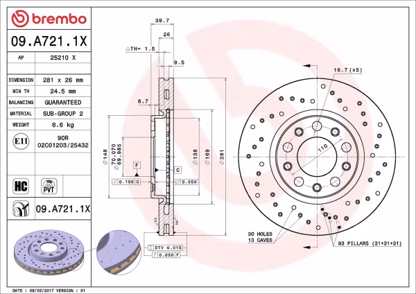 BREMBO Disco freno