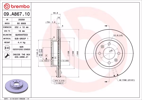 BREMBO Disco freno