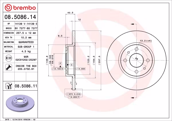 BREMBO Disco freno