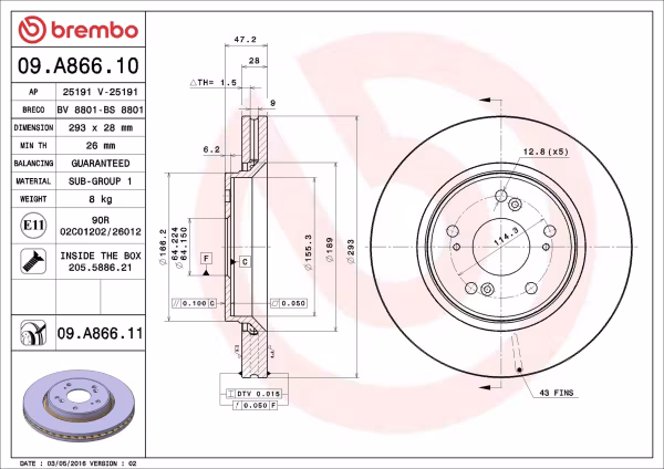 BREMBO Disco freno