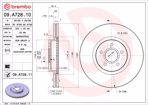 BREMBO Disco freno