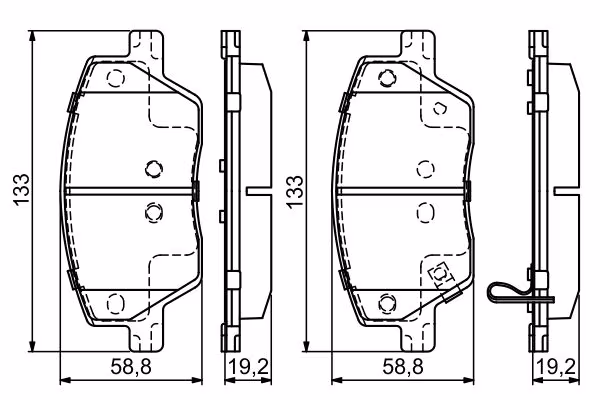 BOSCH Kit pastiglie freno, Freno a disco
