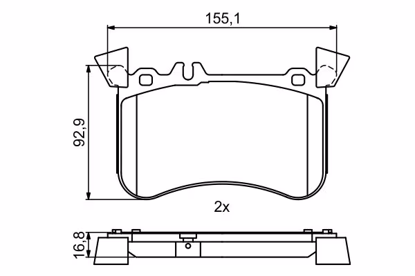 BOSCH Kit pastiglie freno, Freno a disco