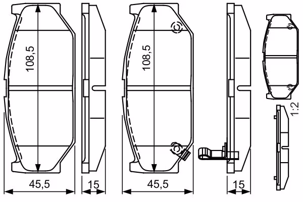 BOSCH Kit pastiglie freno, Freno a disco