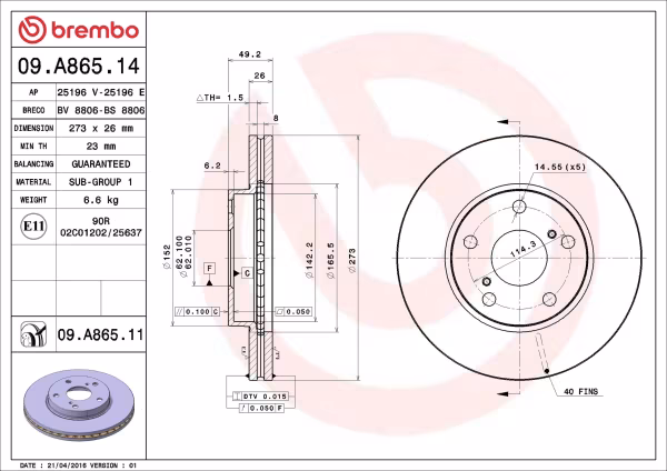BREMBO Disco freno