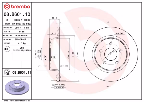 BREMBO Disco freno